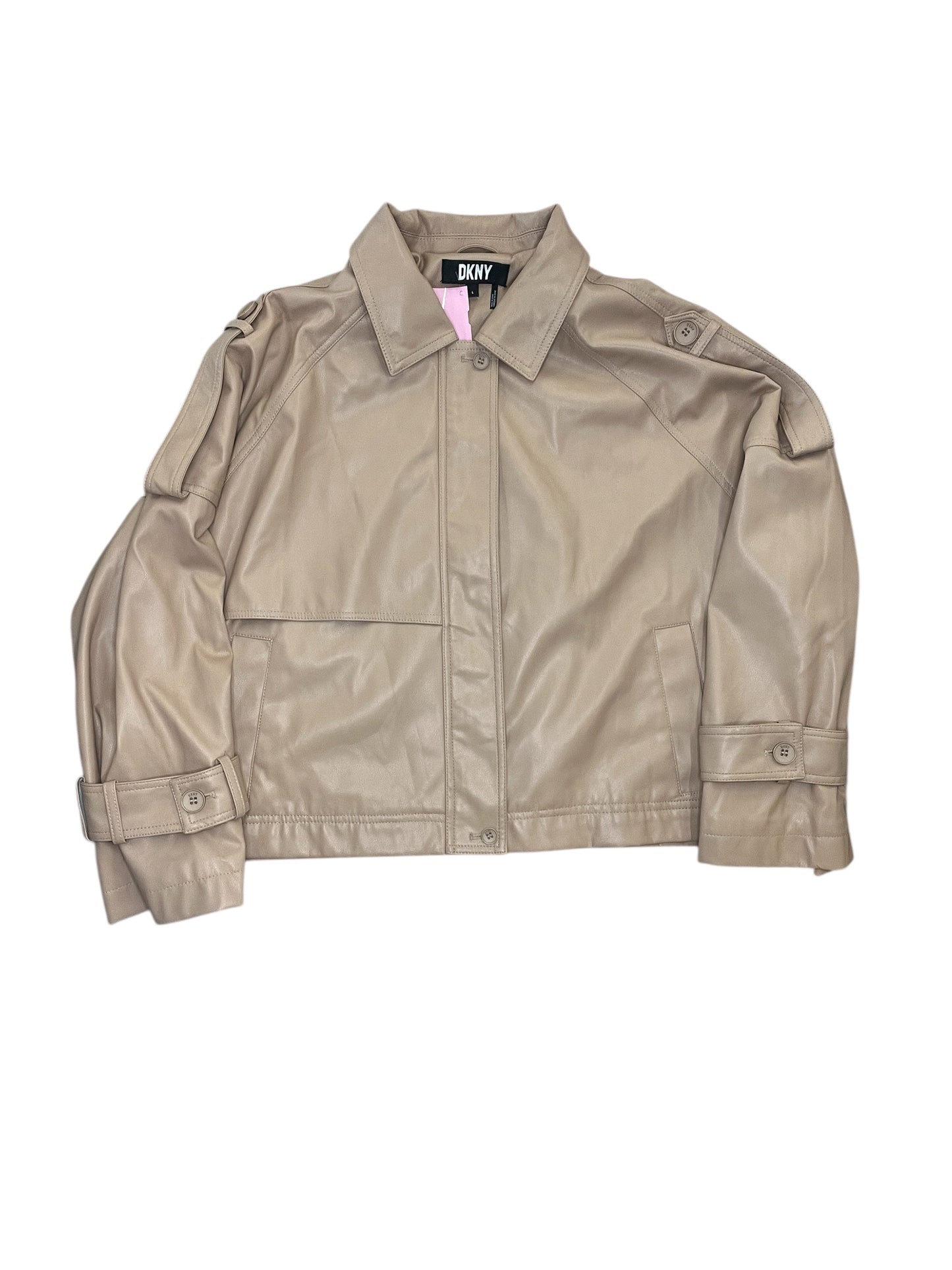 Jacket Moto By Dkny In Tan, Size:L