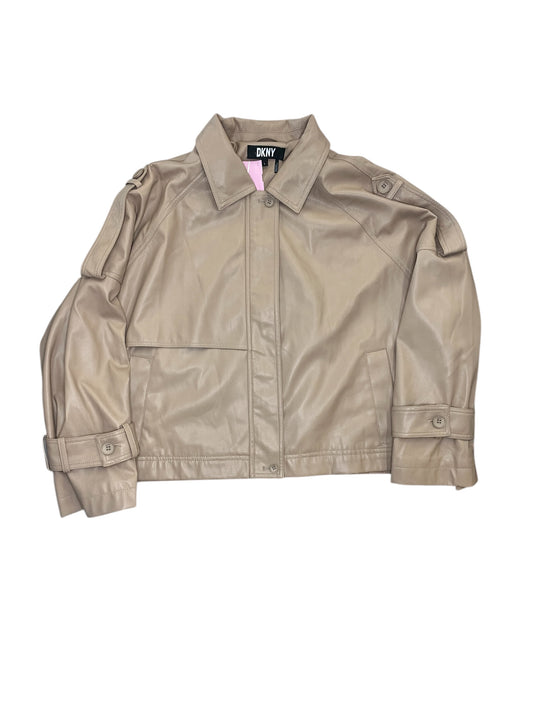 Jacket Moto By Dkny In Tan, Size:L