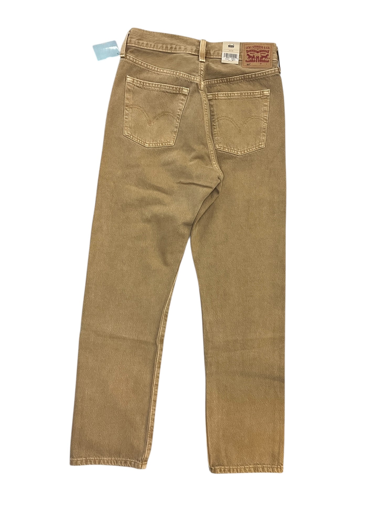Jeans Straight By Levis In Brown Denim, Size:6