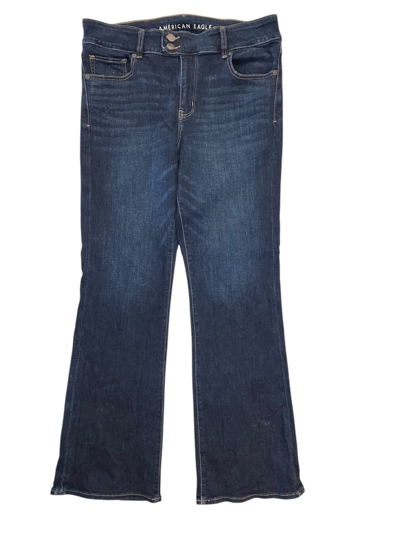 Jeans Boot Cut By American Eagle In Blue Denim, Size:14