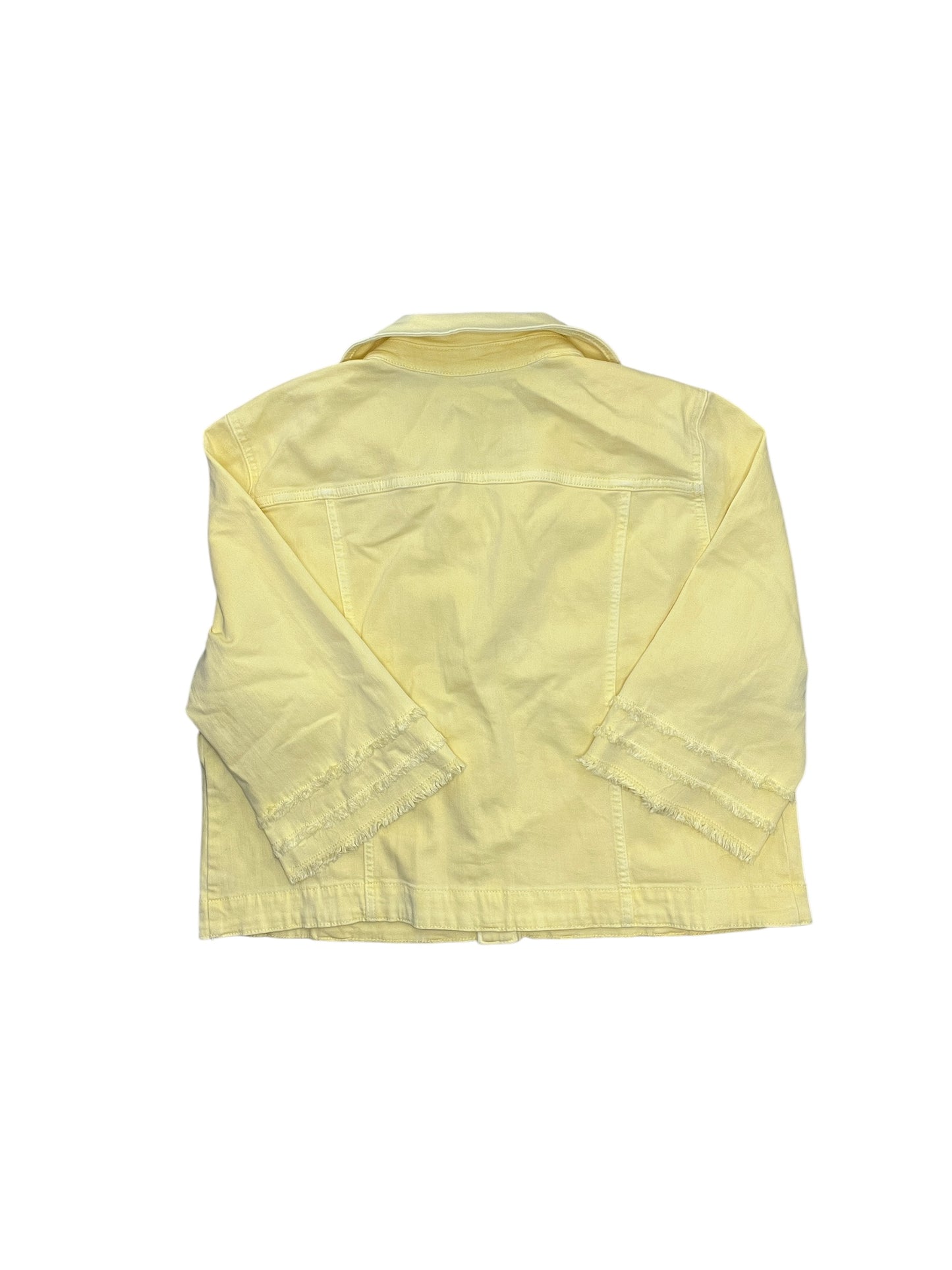 Jacket Denim By Chicos In Yellow Denim, Size:Xl