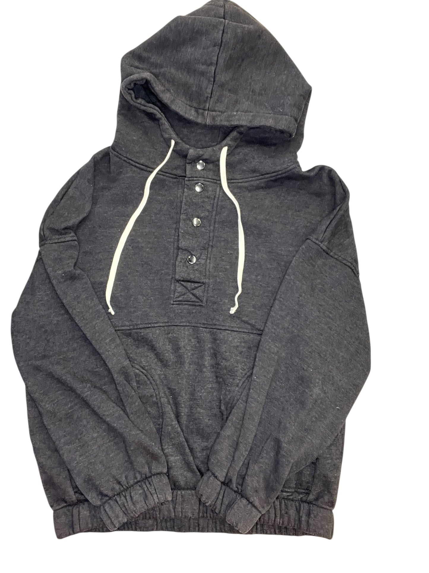 Sweatshirt Hoodie By Zenana In Grey, Size:L