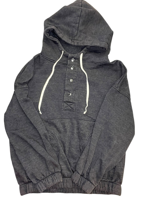 Sweatshirt Hoodie By Zenana In Grey, Size:L
