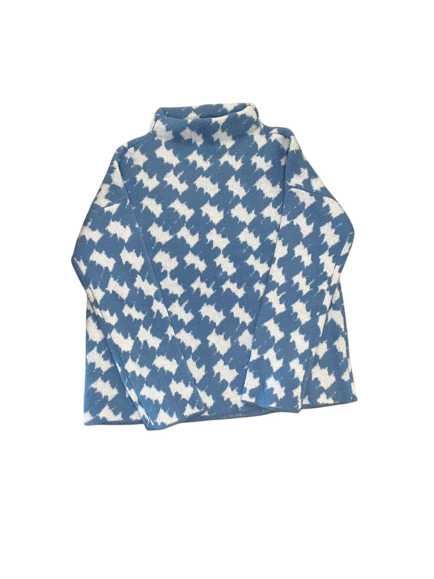 Sweater By Ann Taylor In Blue & White, Size:M