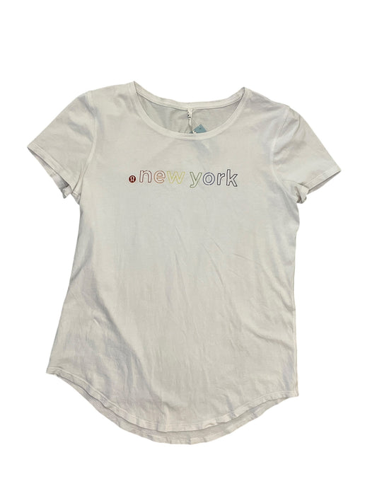Athletic Top Ss By Lululemon In White, Size:S