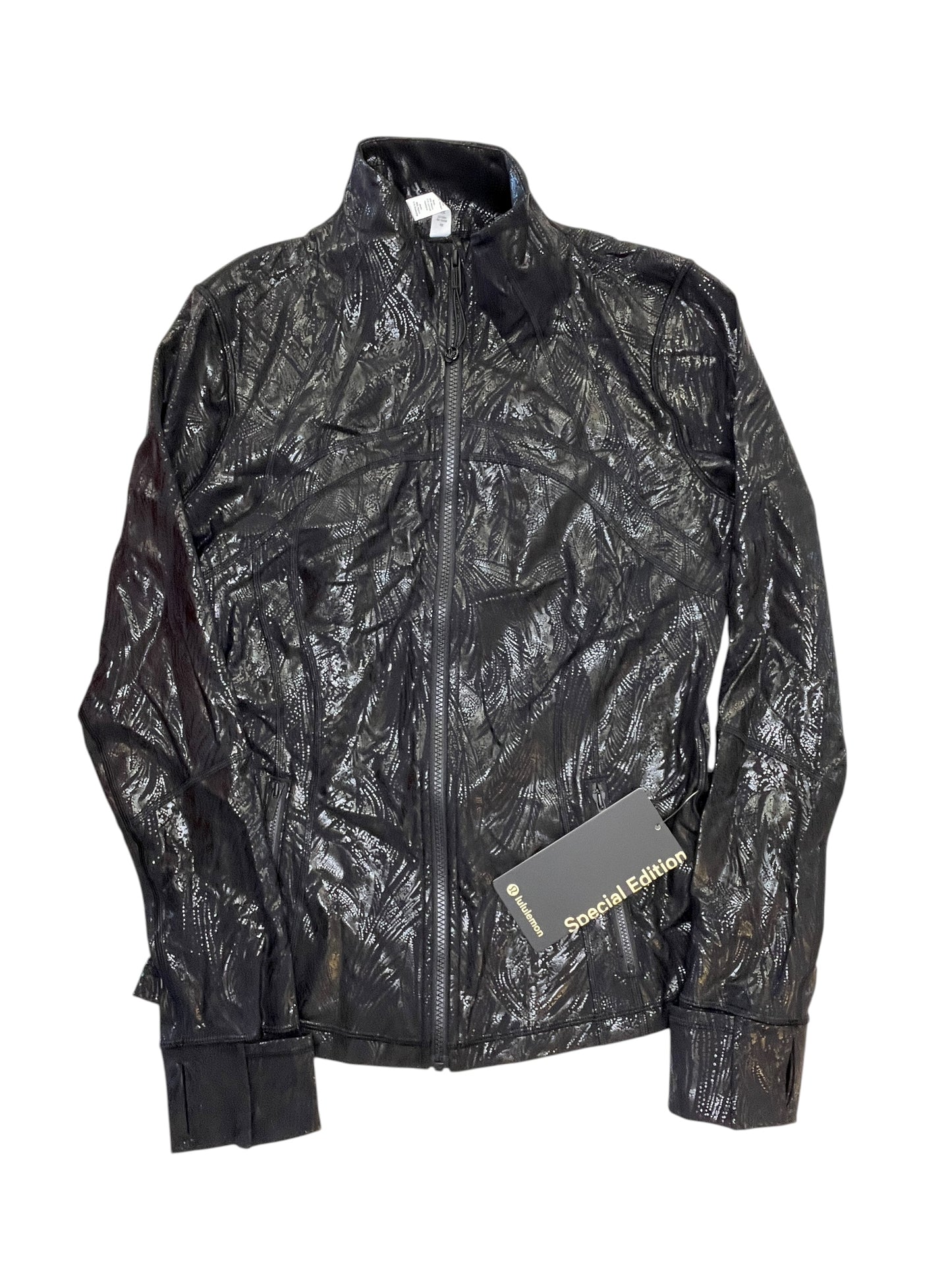 Athletic Jacket By Lululemon In Black, Size:M