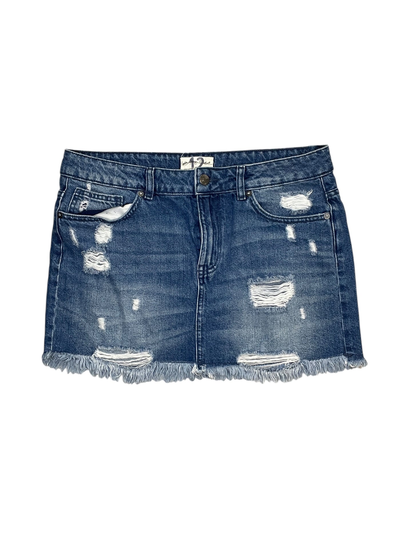 Skirt Mini & Short By We The Free In Blue Denim, Size:L