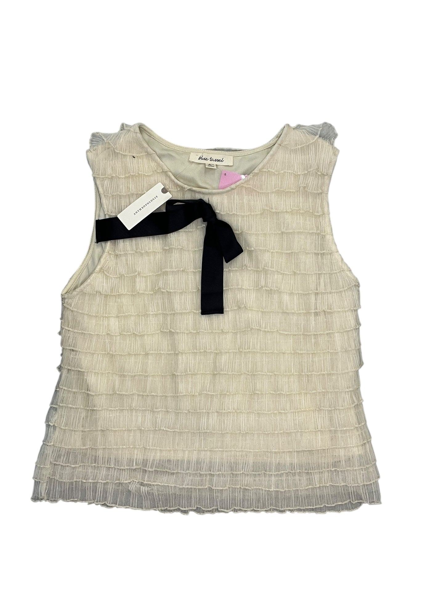 Blouse Sleeveless By Blue Tassel In Cream, Size:M
