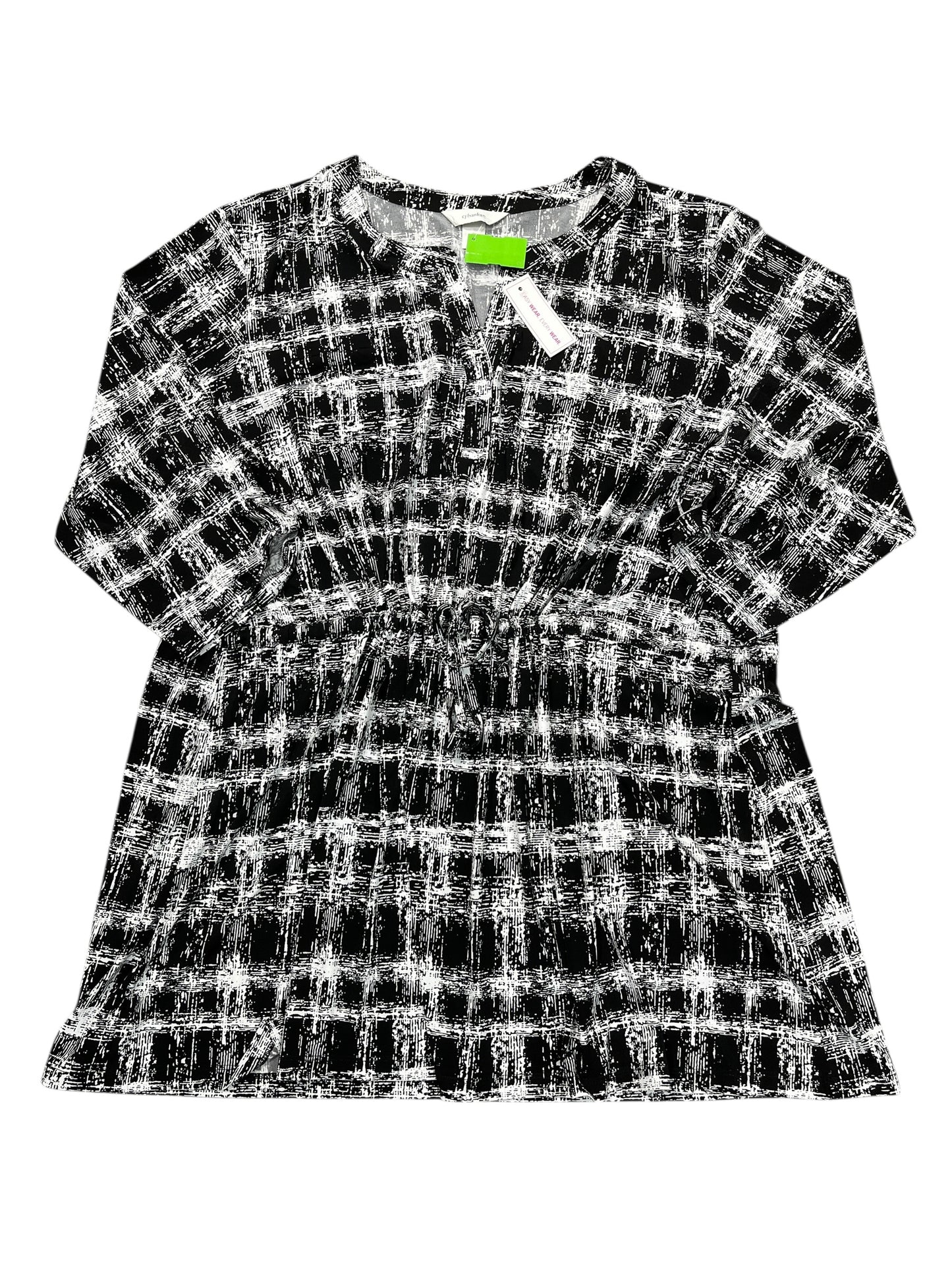 Top Ss By Cj Banks In Black & White, Size:3X