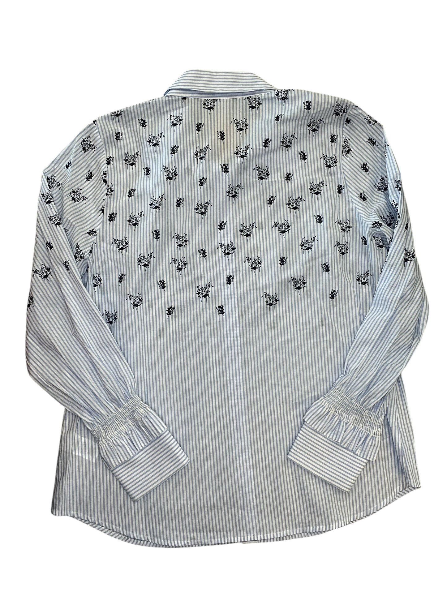 Blouse Ls By Cabi In Blue & White, Size:L