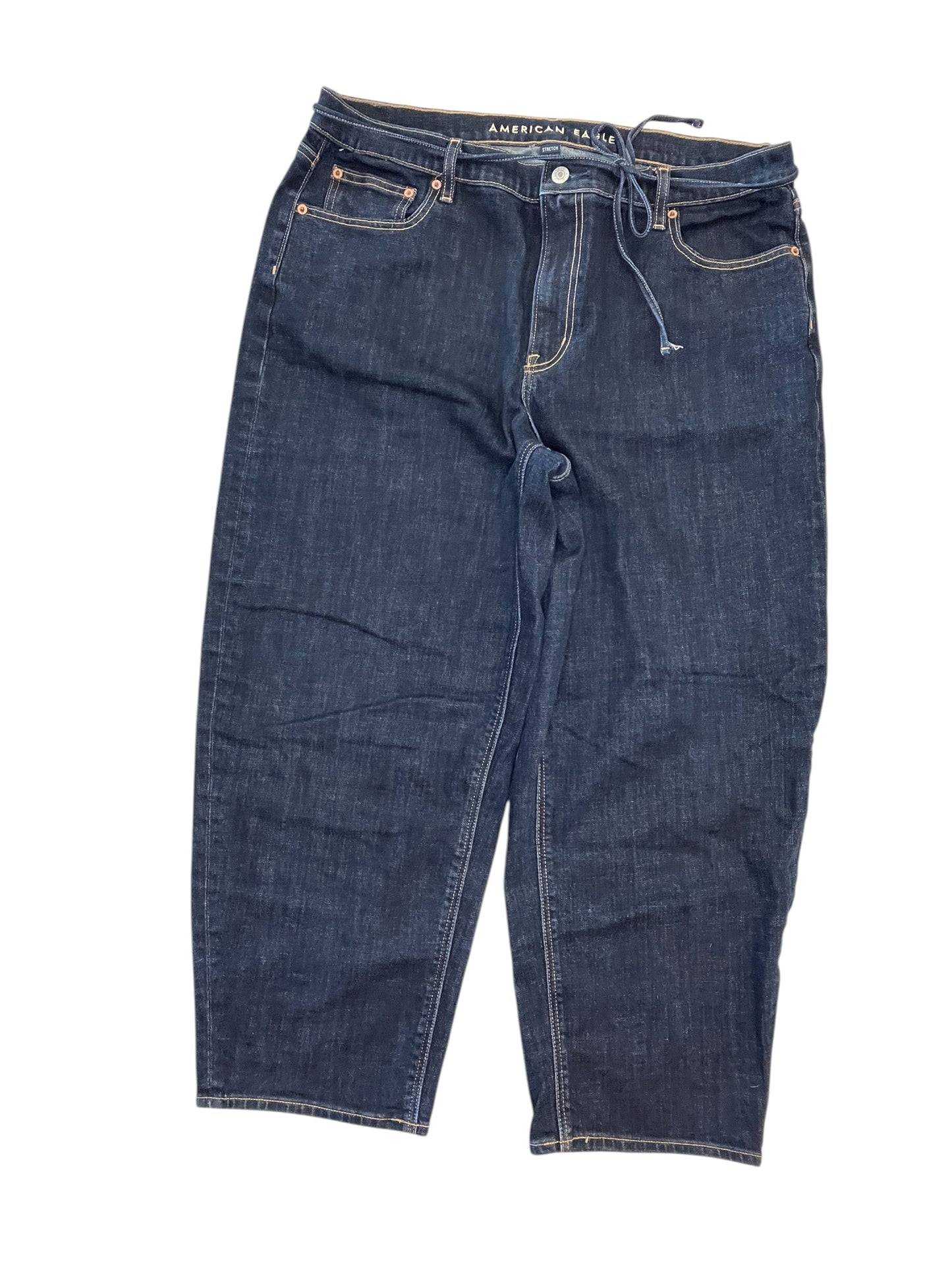 Jeans Wide Leg By American Eagle In Blue Denim, Size:16