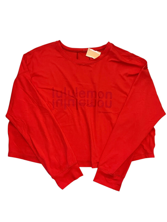 Athletic Top Ls Crewneck By Lululemon In Red, Size:Xxl
