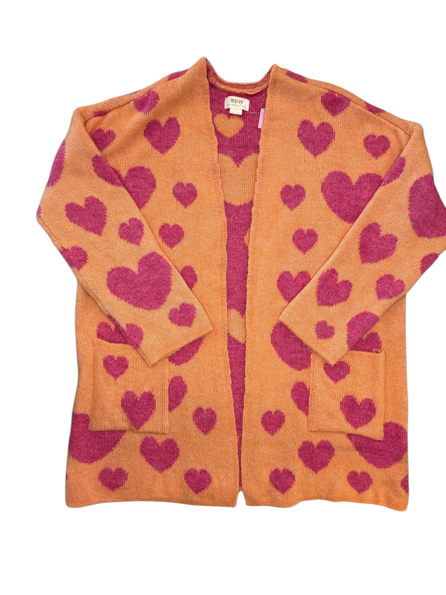 Cardigan By Maeve In Orange & Pink, Size:M