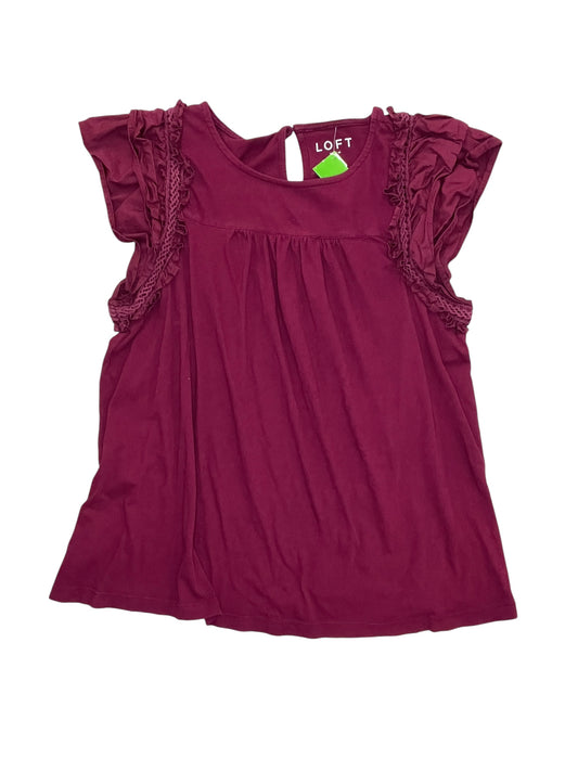 Top Sleeveless By Loft In Maroon, Size:M