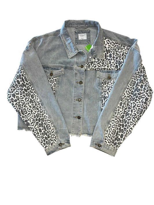 Jacket Denim By Chicsoul In Blue Denim, Size:2X