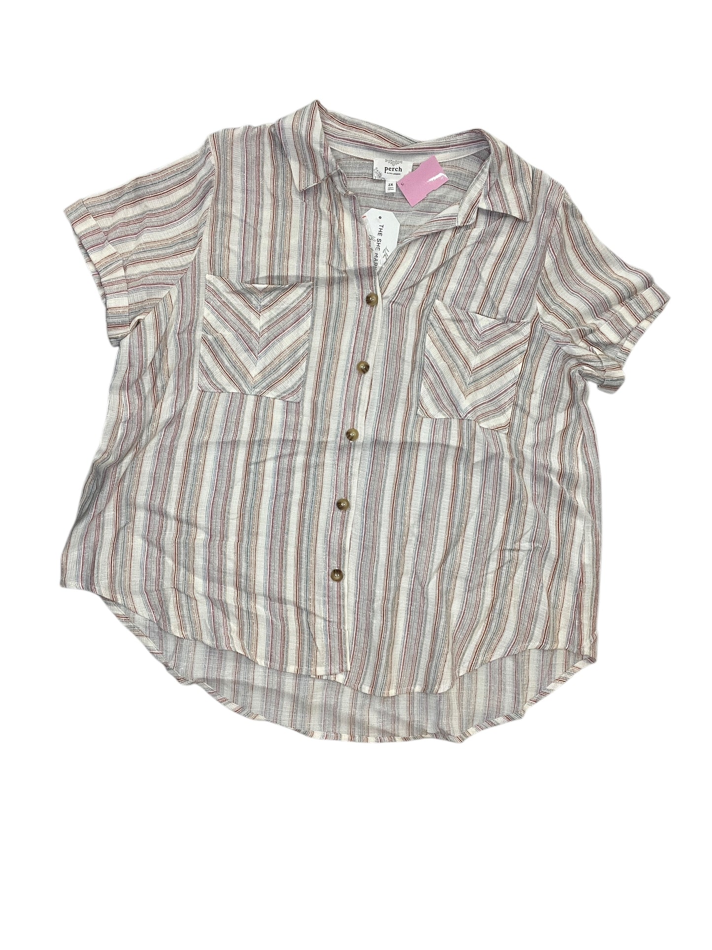 Top Ss By Blu Pepper In Striped Pattern, Size:2X