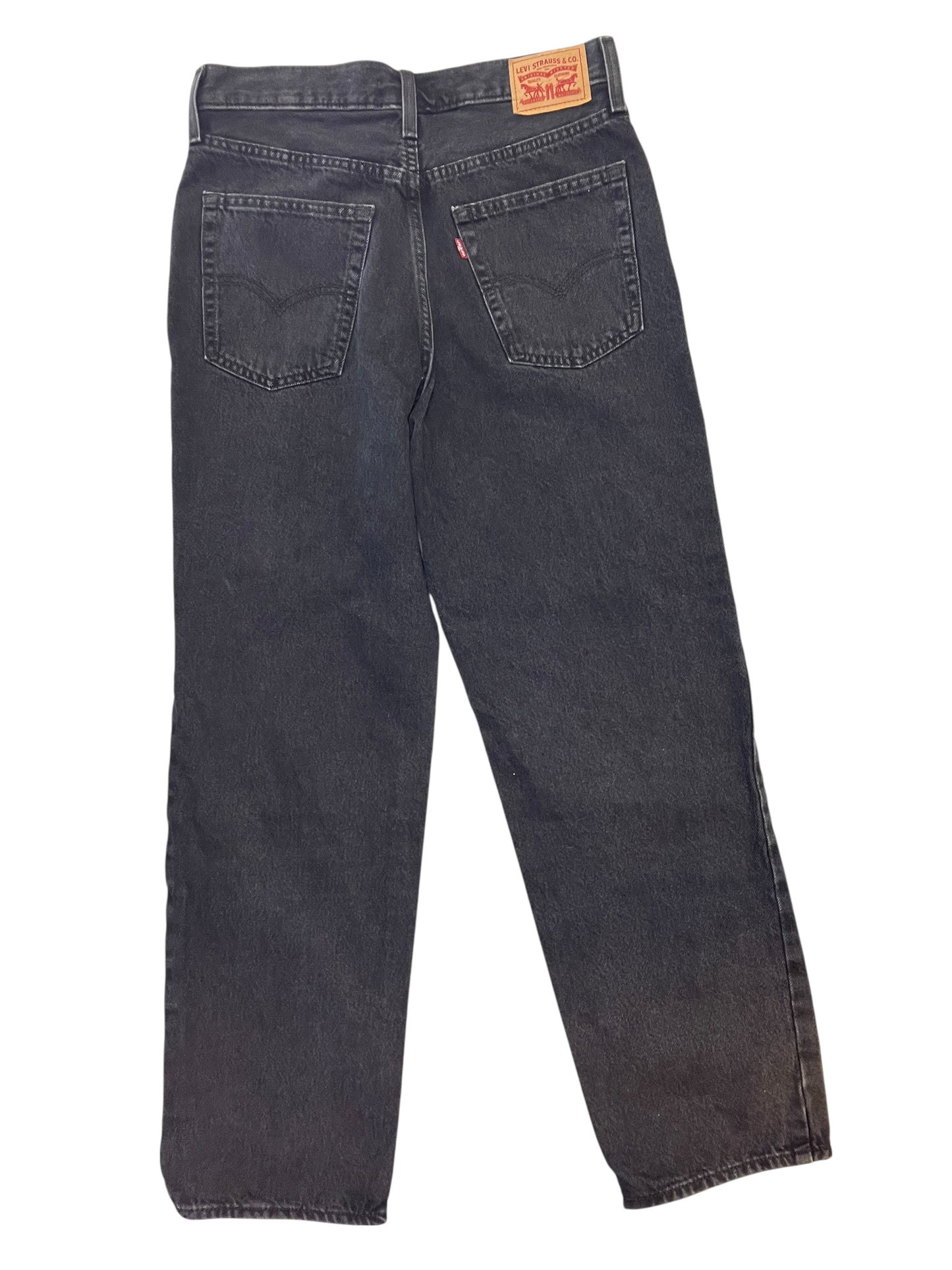 Jeans Wide Leg By Levis In Black Denim, Size:6