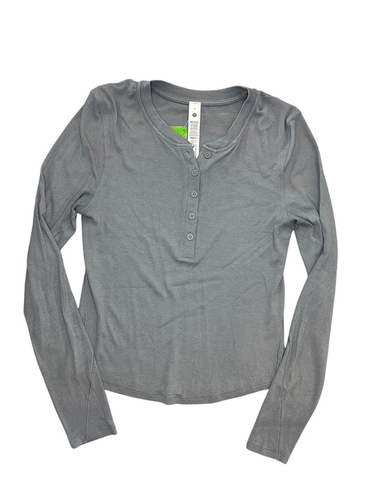 Athletic Top Ls Crewneck By Lululemon In Grey, Size:M