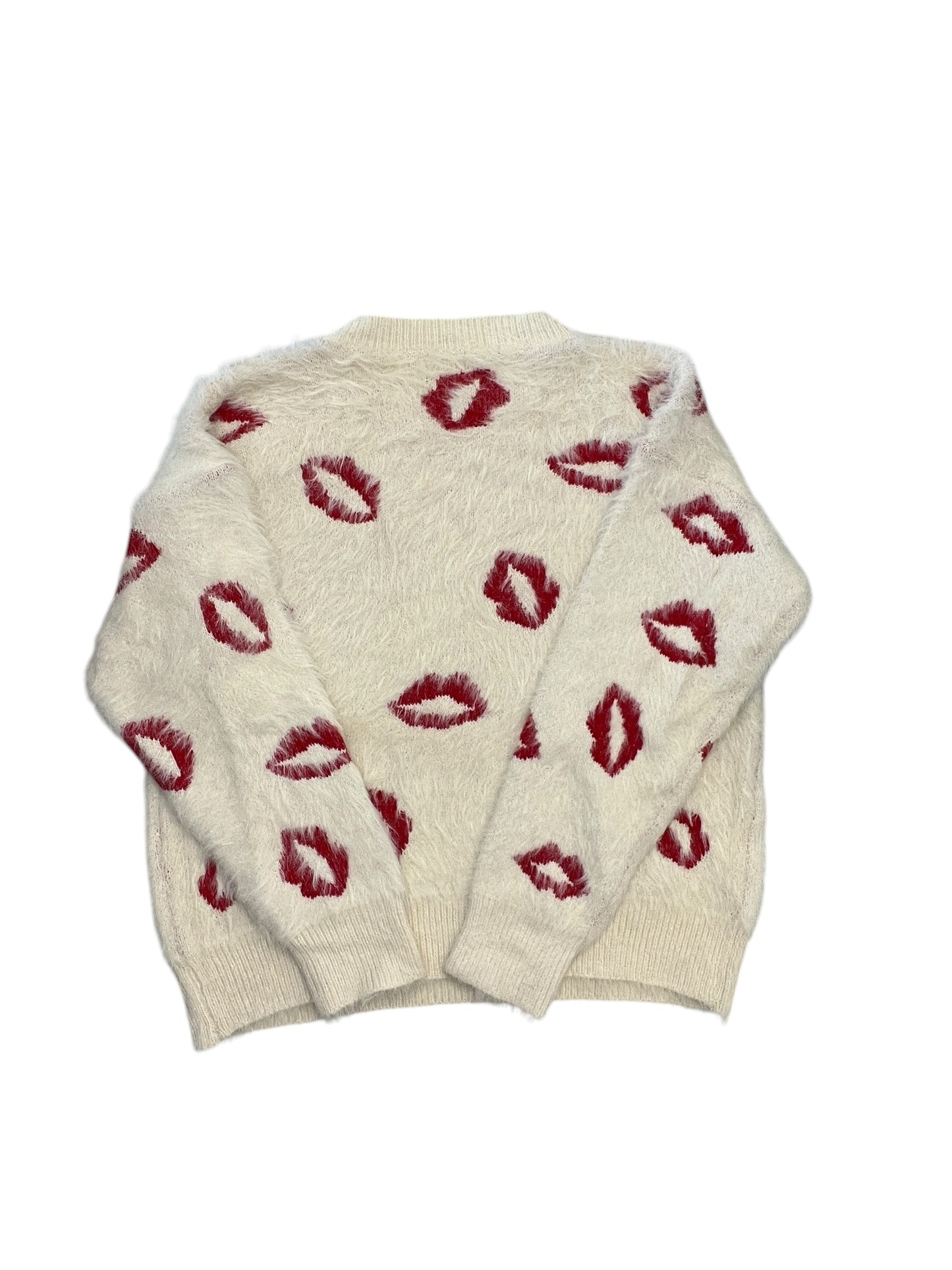 Sweater By Dreamers In Cream & Red, Size:S
