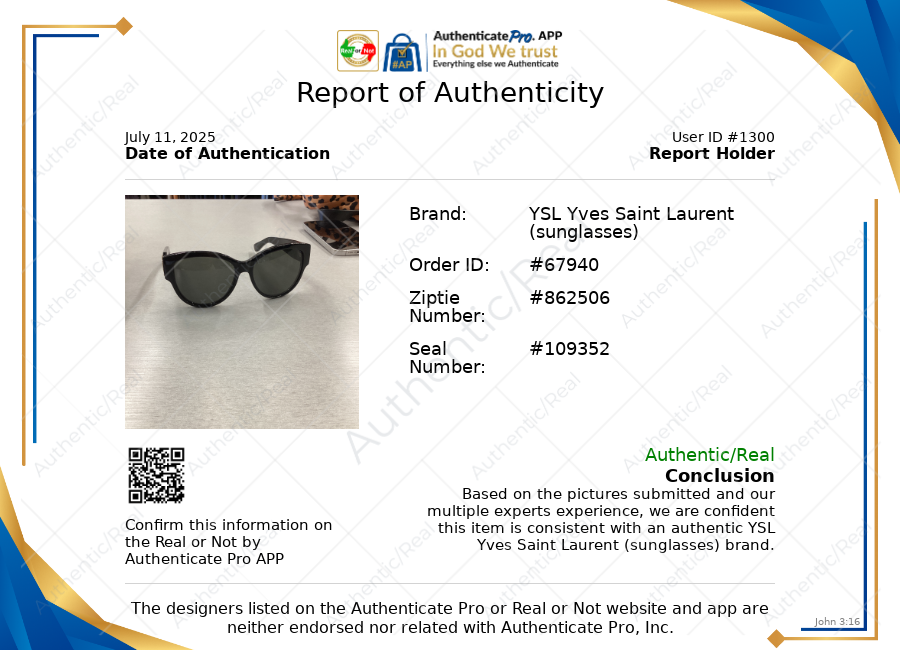 Sunglasses Luxury Designer By Yves Saint Laurent