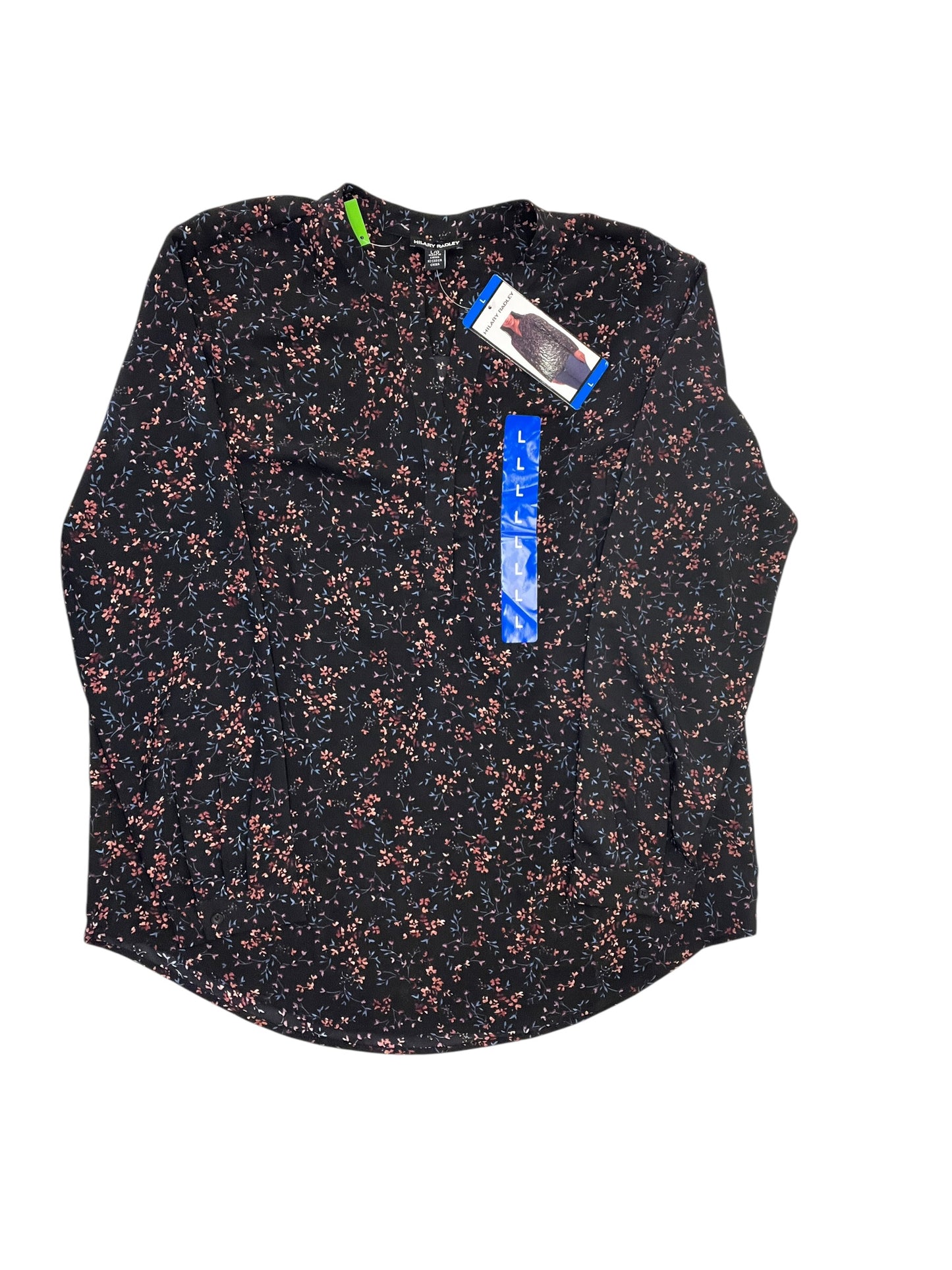 Blouse Ls By Hilary Radley In Floral Print, Size:L