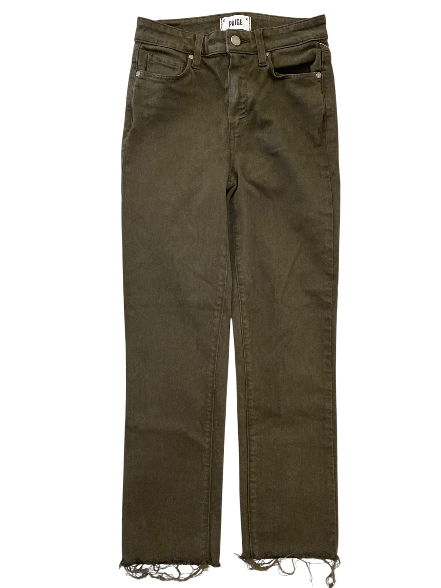 Jeans Boot Cut By Paige In Green Denim, Size:2