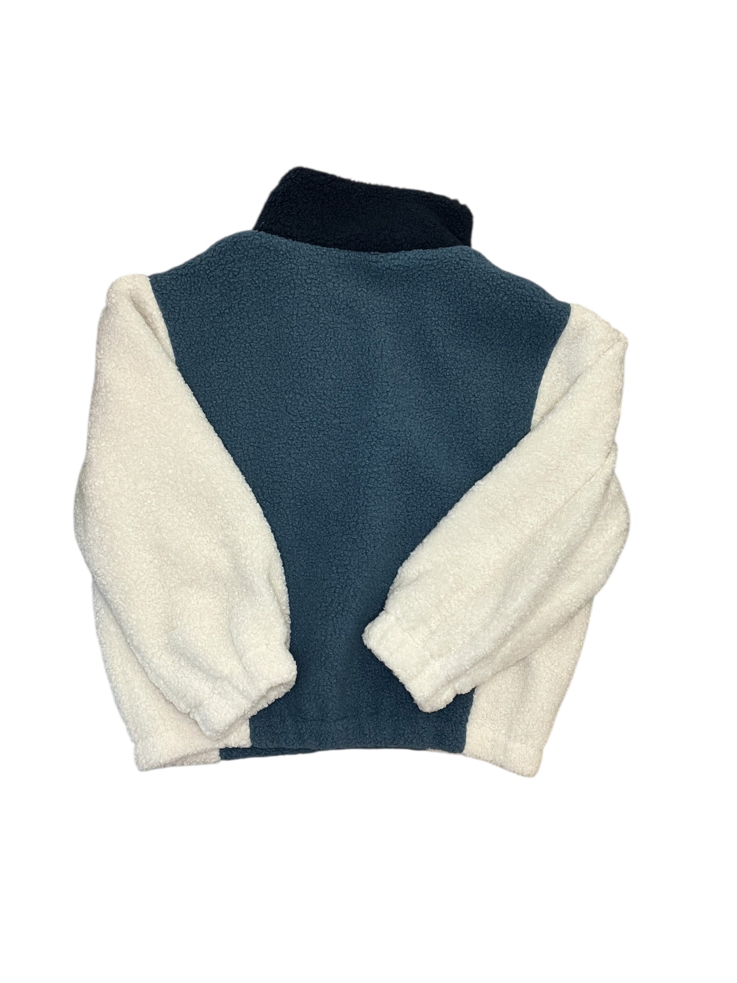 Jacket Faux Fur & Sherpa By Clothes Mentor In Blue, Size:M