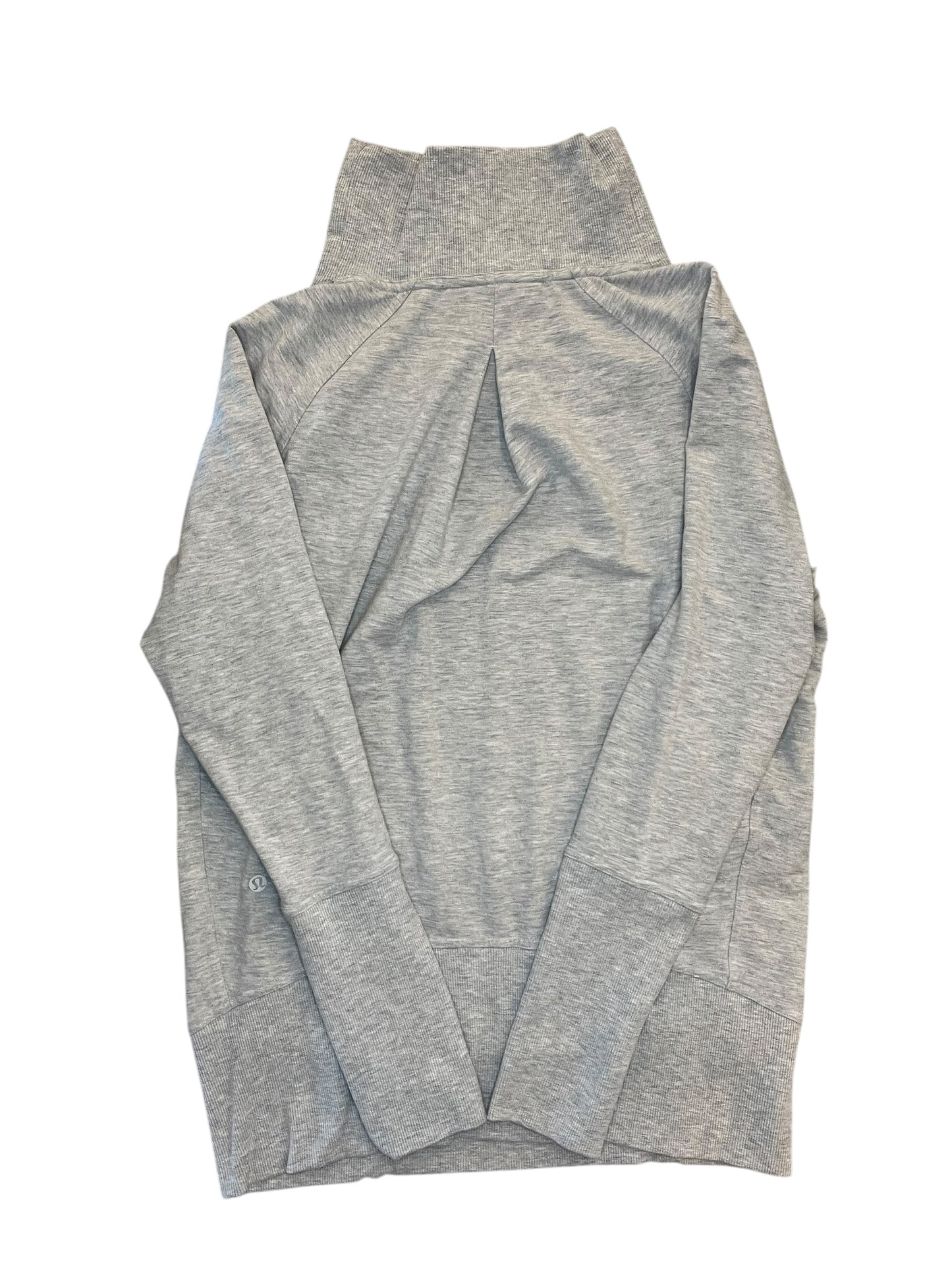 Athletic Top Ls Collar By Lululemon In Grey, Size:M