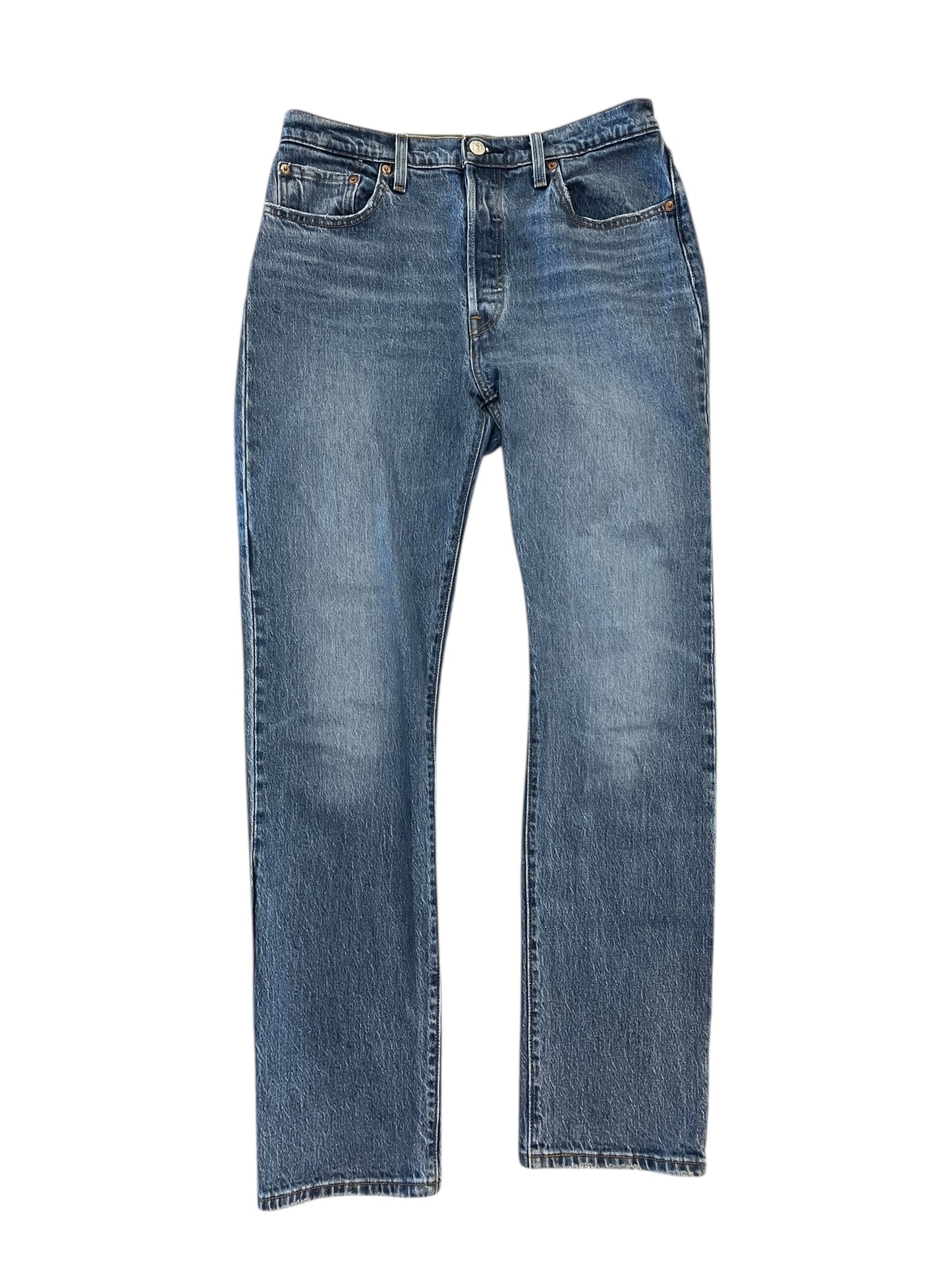 Jeans Straight By Levis In Blue Denim, Size:8