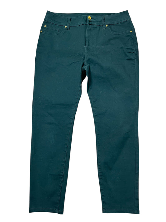 Jeans Straight By Iman Hsn In Green Denim, Size:16