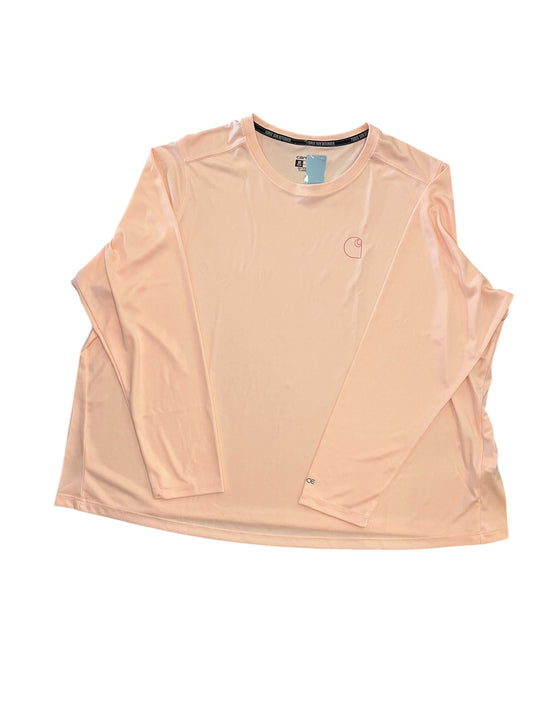 Athletic Top Ls Collar By Carhartt In Peach, Size:3X