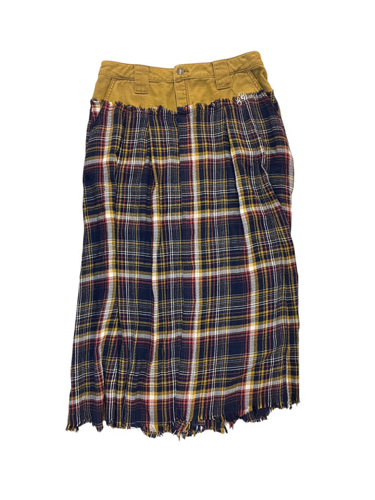 Skirt Midi By Free People In Plaid Pattern, Size:M