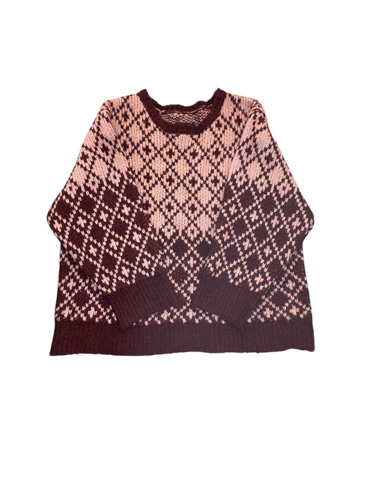 Sweater By Maeve In Pink & Red, Size:1X