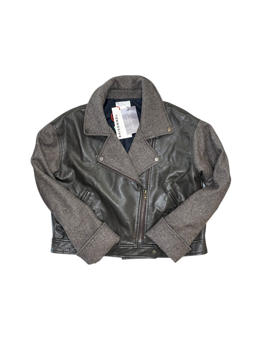 Jacket Moto By Clothes Mentor In Brown, Size:S