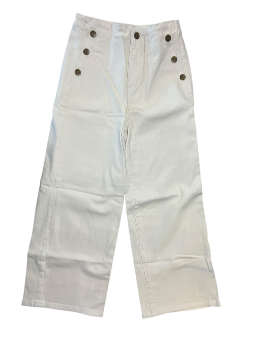 Jeans Wide Leg By Bohme In Cream, Size:0P