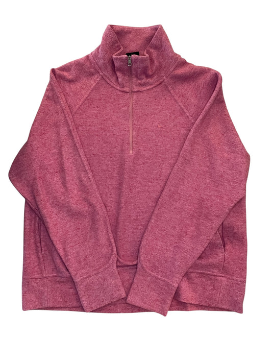 Athletic Top Ls Collar By Nike In Pink, Size:L