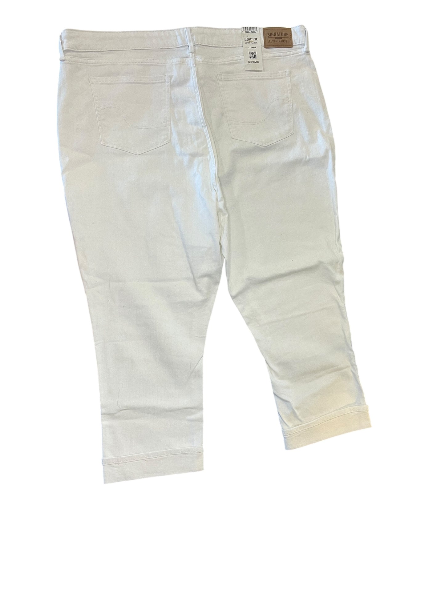 Jeans Cropped By Levis Signature In White Denim, Size:22