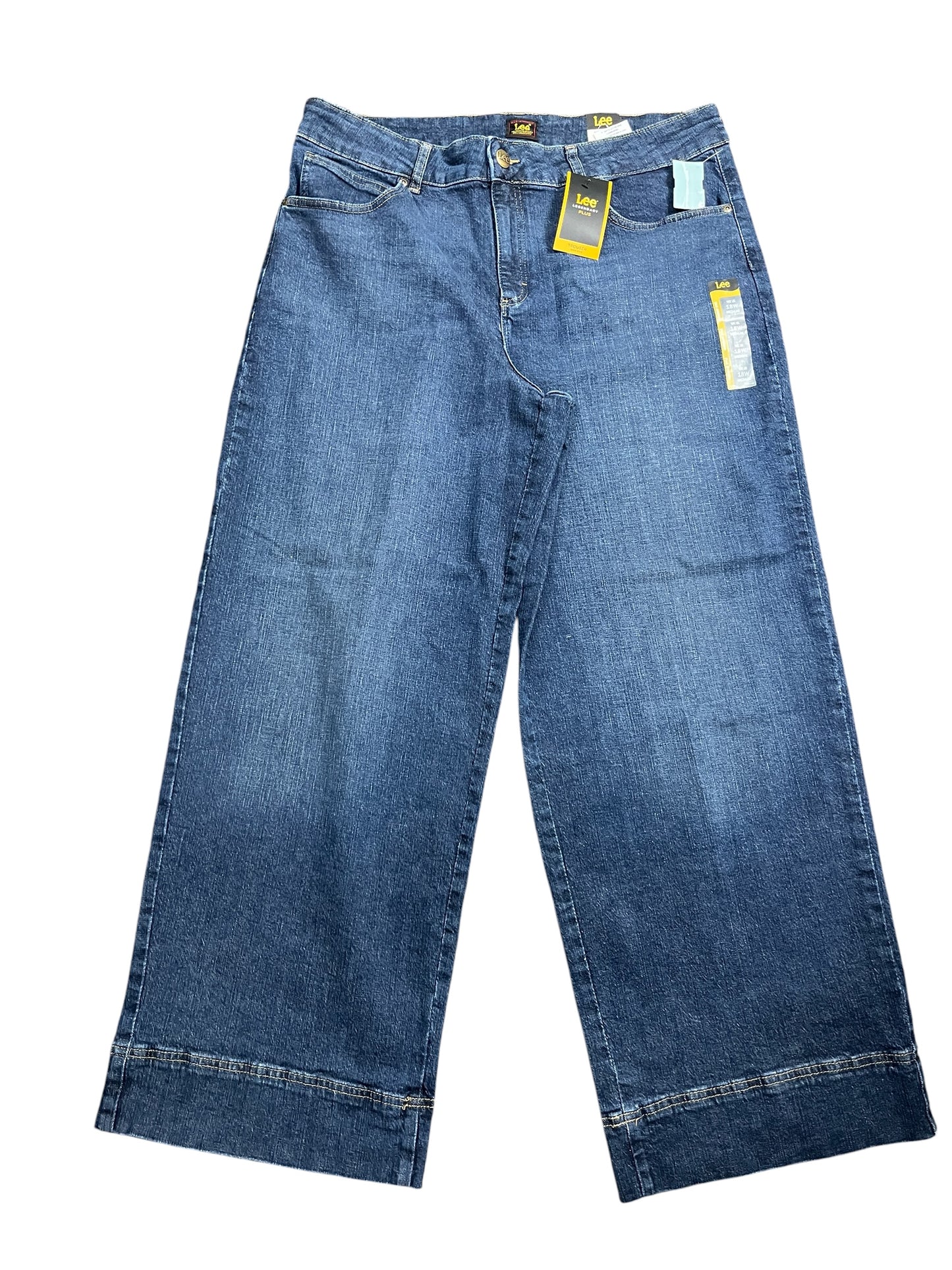 Jeans Wide Leg By Lee In Blue Denim, Size:18