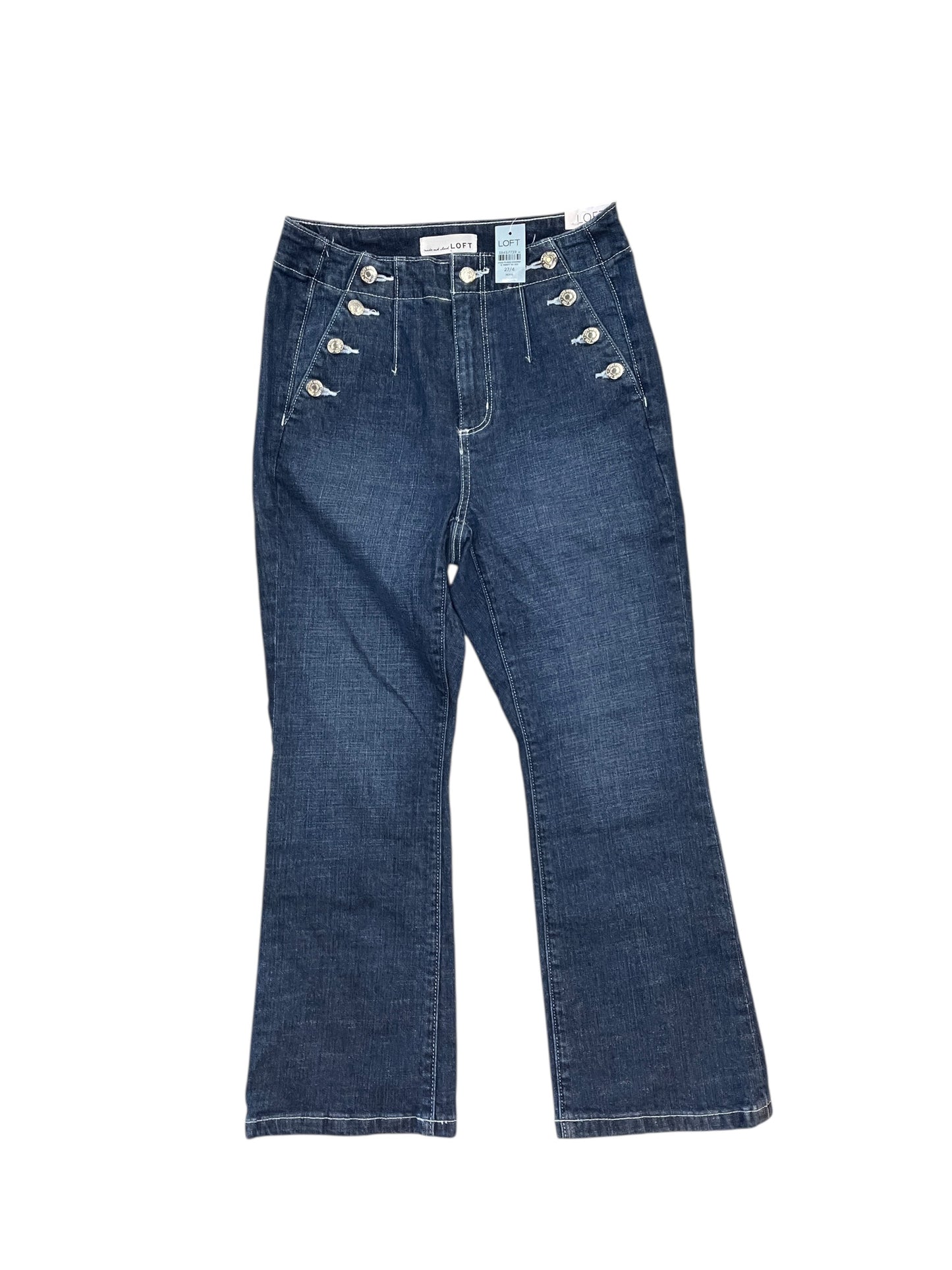 Jeans Cropped By Loft In Blue Denim, Size:4