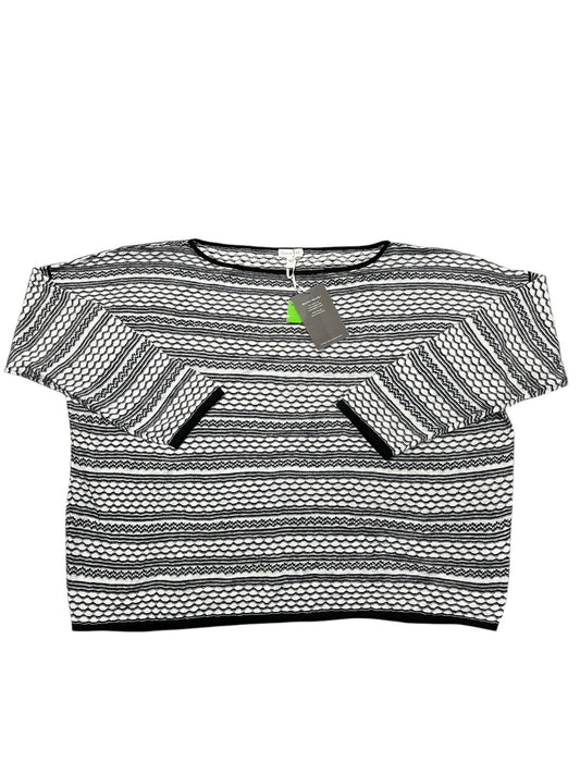 Top Ls By Garnet Hill In Black & Cream, Size:L