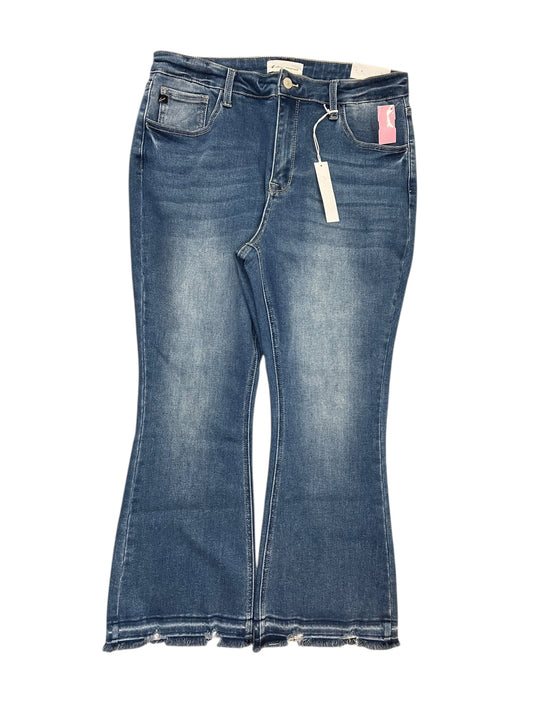 Jeans Boot Cut By Kancan In Blue Denim, Size:20