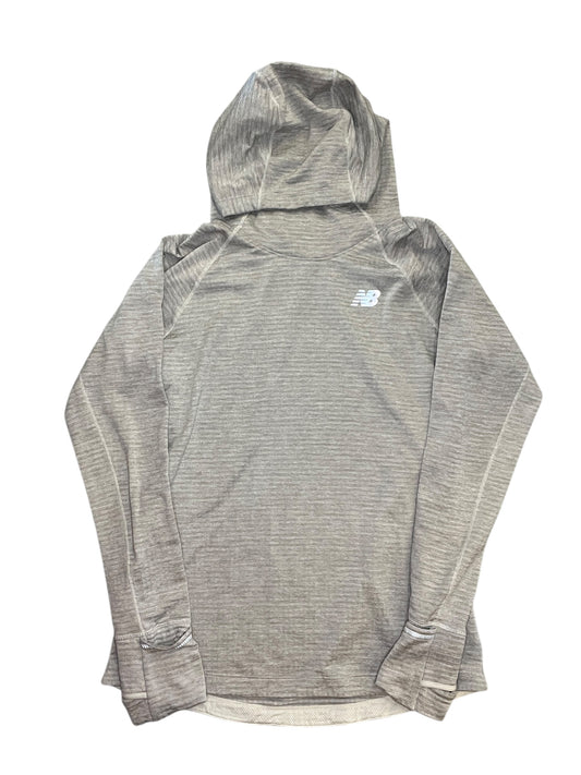 Athletic Top Ls Hoodie By New Balance In Grey, Size:M