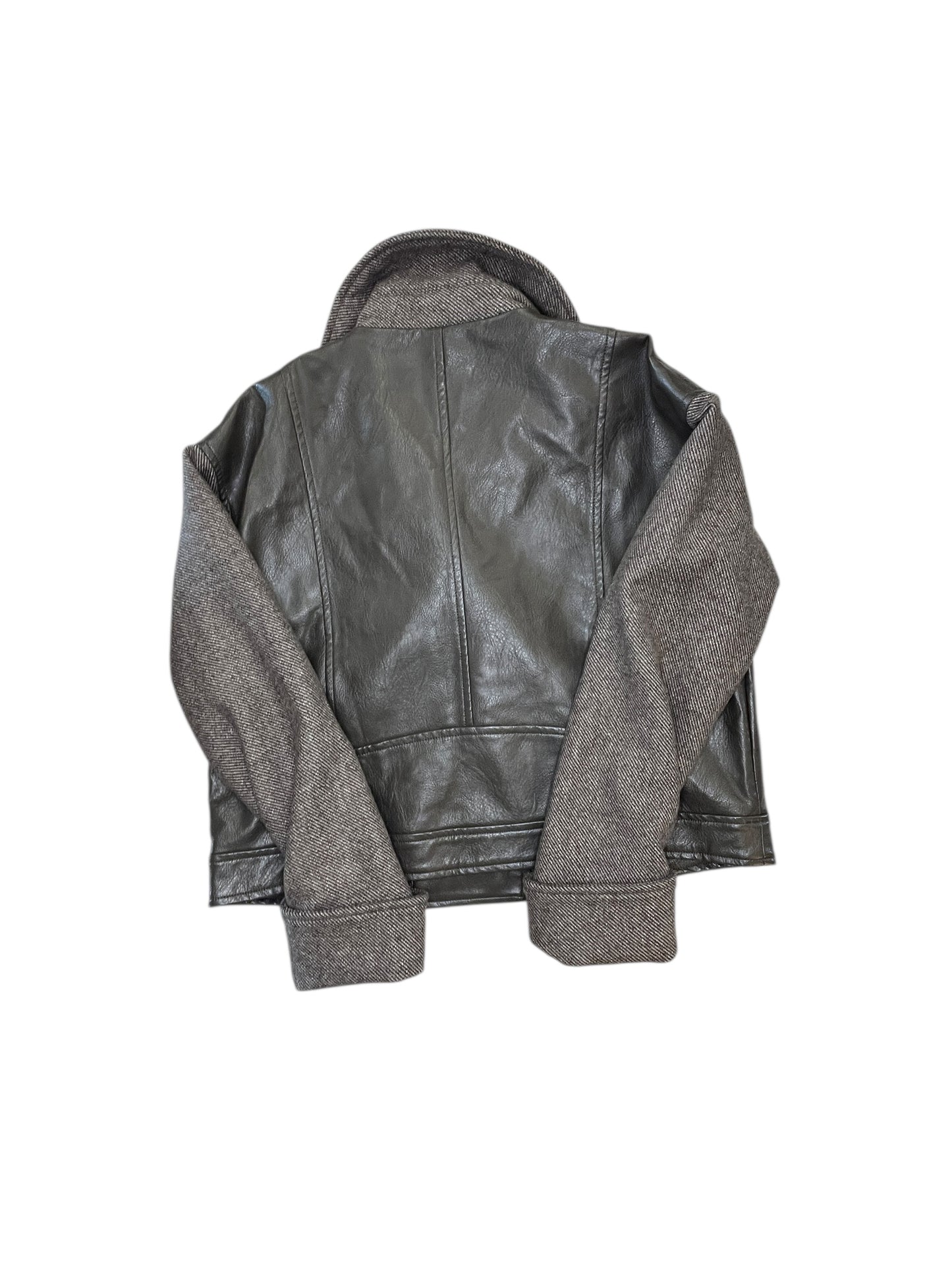 Jacket Moto By Clothes Mentor In Brown, Size:S