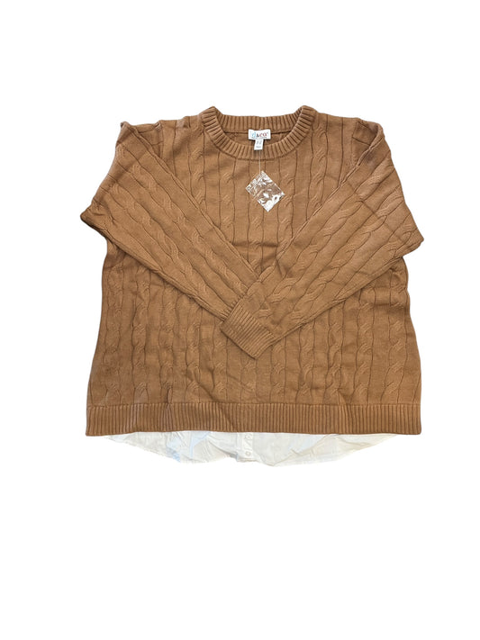 Sweater By D&Co. In Brown, Size:2X