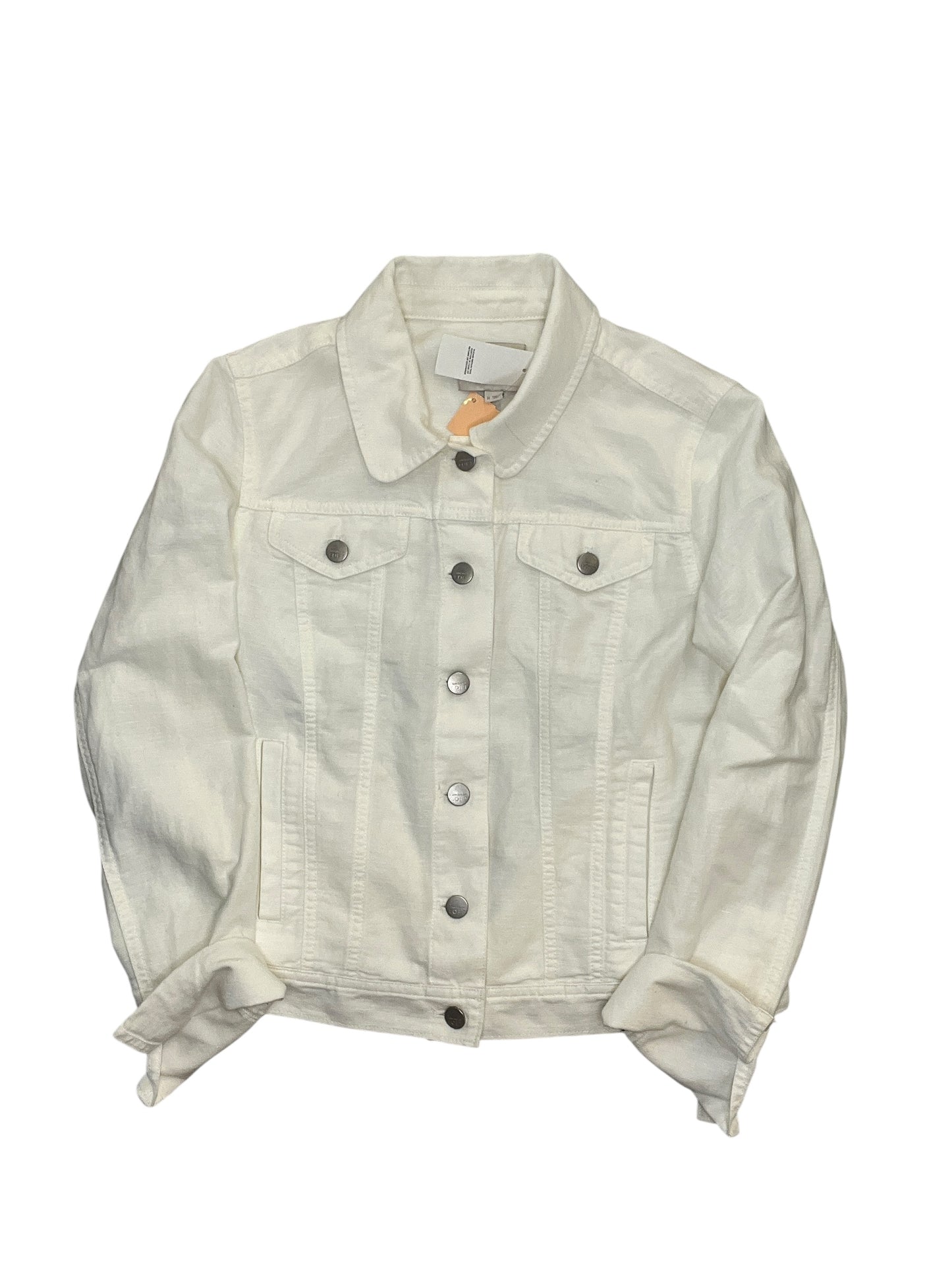 Jacket Other By Loft In White Denim, Size:M