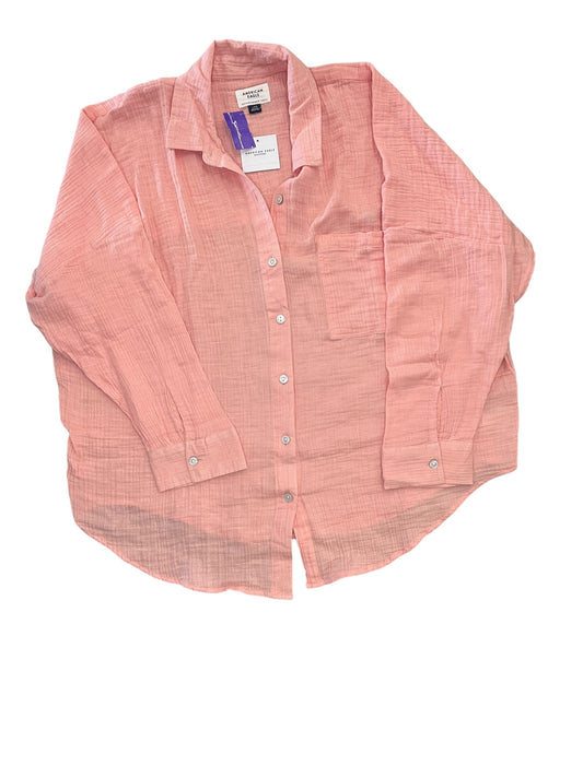 Blouse Ls By American Eagle In Pink, Size:L