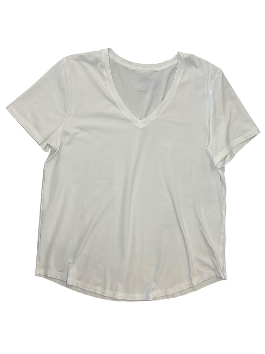 Athletic Top Ss By Lululemon In White, Size:L