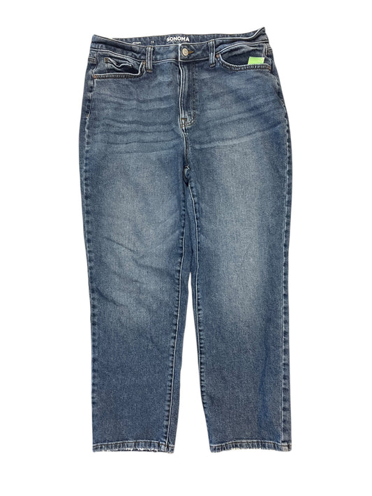 Jeans Straight By Sonoma In Blue Denim, Size:14
