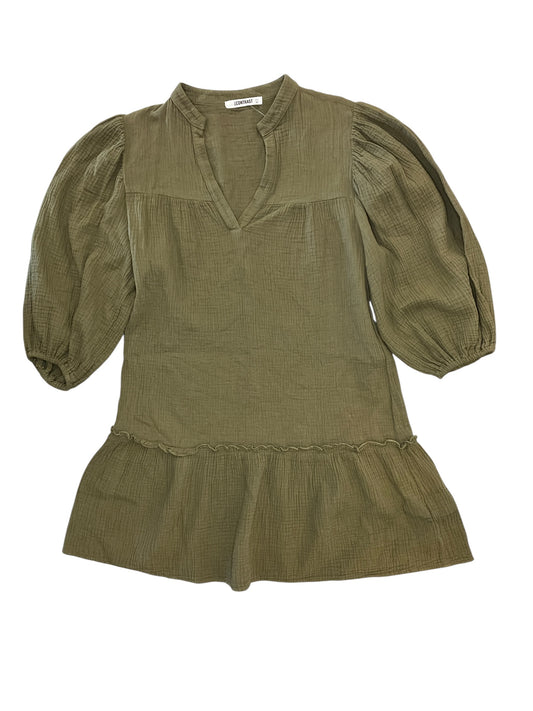Dress Casual Short By Self Contrast In Green, Size:Xs
