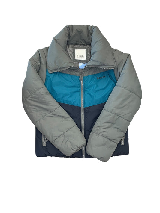 Coat Puffer & Quilted By Clothes Mentor In Blue & Grey, Size:L